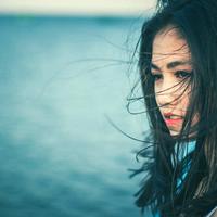 Beautiful Asian Women with windswept Hair