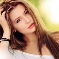 Beautiful Girl with long hair and pretty eyes
