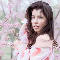 beautiful-woman-in-pink-dress-in-flowers