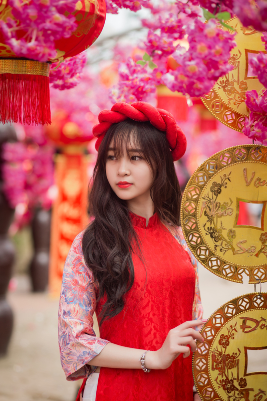 Beautiful young Vietnamese Girl in Red Dress image - Free stock photo - Public Domain photo ...