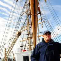 Coast Guard Cadet on a sailboat