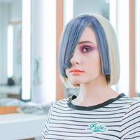 Face Portrait of girl with colored hair and nose ring