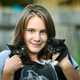 Girl with 2 cute cats