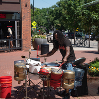 Man playing drums on the street