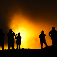 silhouette-of-a-group-of-people-at-sunset