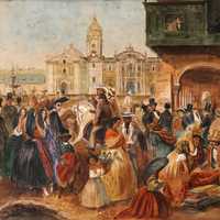 Lima’s main square painting in Peru