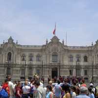 Photo of the Peruvian Palace during the Changing of the Guard in Lima, Peru