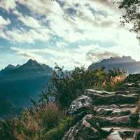Landscape with Steps at Machu Picchu, Peru