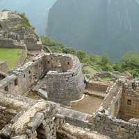 Temple of the Sun or Torreon at Machu Picchu, Peru