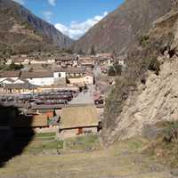 Great Scene in the Ollantaytambo valley in Peru