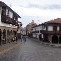 Old streets in the city center in Cusco, Peru