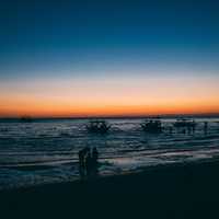 Seaside landscape at Dawn in Boracay, Malay, Philippines