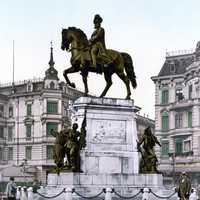 Horse Statue in the middle of the square in Szczecin