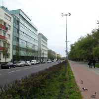 Piłsudski Avenue with modernist buildings in Gdynia, Poland