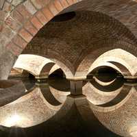 Arches over the water in the duct system in Warsaw