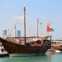 Boats and Ships in the Harbor in Doha, Qatar