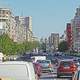 Streets, buildings, and cars in Bucharest, Romania