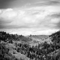 Black and white landscape of suceava, Romania