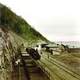 Steam locomotive on the circum-Baikal railroad in Russia