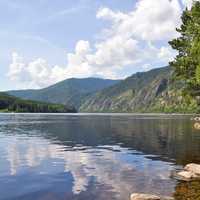 Landscape and Lake in the summer in Russia