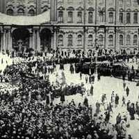Bolsheviks storming the capital at St. Petersburg, Russia to start the Russian Revolution