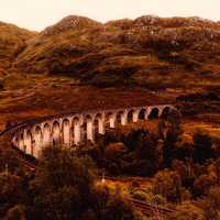 Aqueduct Landscape with hills in Scotland