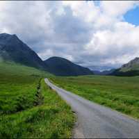 Glen Etive drive in the mountains
