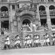 African Naval ratings march past the Governor of Sierra Leone