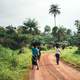 Women carrying wood on their heads in Sierra Leone