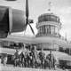 Kallang Airport control tower with the return of British POWs in Singapore