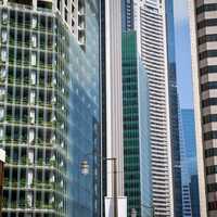 Looking at tall towers in Singapore