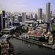 Singapore River and Cityscape with Skyscrapers 