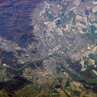 Astronaut view of Bratislava in Slovakia