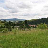 Landscape with town scenery in Slovakia