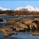 Snow capped mountain peaks landscape in Slovakia