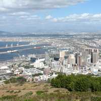 Panoramic View of Cape Town City Bowl from Lion's Head, South Africa