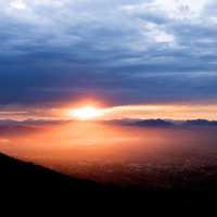 Sunrise over the city of Cape Town, South Africa