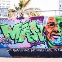 Nelson Mandela Graffiti on wall