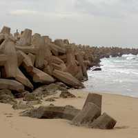 The Dolosse wall in Durban, South Africa