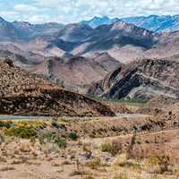 Landscape with rocky mountain ranges in South Africa