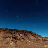 Stars above the rock hill in Calvinia, South Africa