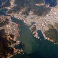 Aerial photo of Tongyeong, South Korea