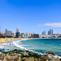 Coastal cityscape and landscape in South Korea