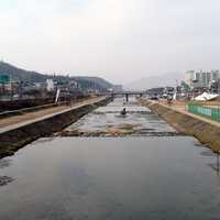 Landscape around the Jeongeupcheon  Stream in Jeongeup, South Korea