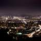 Full Complete Cityscape at night with lights of Seoul, South Korea