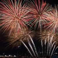 Fireworks at night over Seoul, South Korea