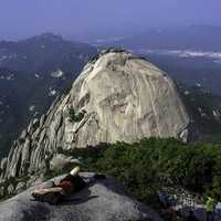 Mountaintop landscape in Seoul, South Korea