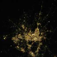 Night Time Satellite Image of Seoul, South Korea