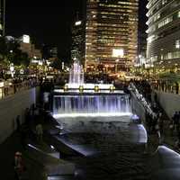 Seoul Cheonggyecheon night in South Korea