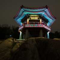 Temple in Seoul, South Korea at night